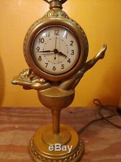 Vintage nude woman in wine glass with Clock Lamp Chapman Chicago