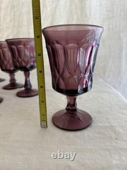 Vintage purple plum Noritake wine water goblets x7