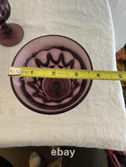 Vintage purple plum Noritake wine water goblets x7