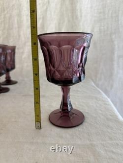 Vintage purple plum Noritake wine water goblets x7