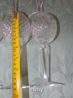 Vintage set 6 Irish Waterford cut glass large 7 Alana Hock Wine glasses c1970