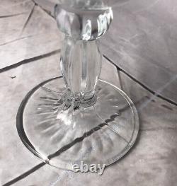 Vintage set of 12 Libbey cut glass wine goblet falling leaves And Stars