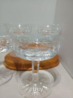 Vintage set of 4 Waterford Crystal Lismore Champagne /Sherbet Footed Glasses