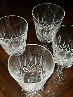 Vintage set of 4 Waterford Ireland Crystal LISMORE Water Wine Goblets 6 7/8 WOW