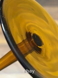 Vintage wine glasses set of 4 amber