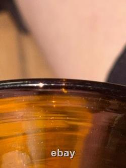 Vintage wine glasses set of 4 amber