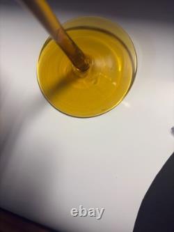 Vintage wine glasses set of 4 amber