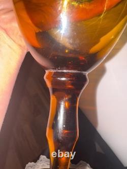 Vintage wine glasses set of 4 amber
