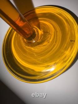 Vintage wine glasses set of 4 amber