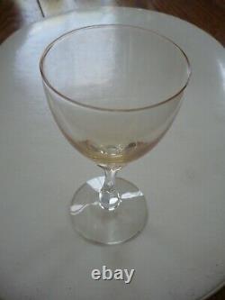 Vintage, yellow crystal wine glasses