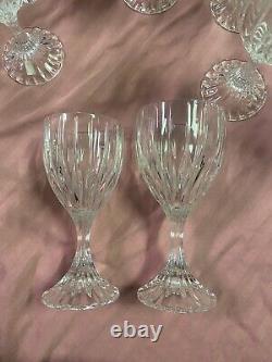 Vntg. Crystal Mikasa Park Lane Set of 12 Wine and 12 Water Glasses (Excellent)