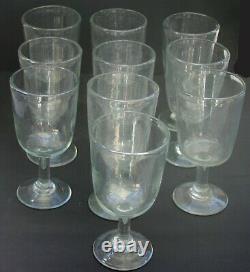 Vntg Mexican Glasses Handmade Hand Blown Stemware Bubble Glass