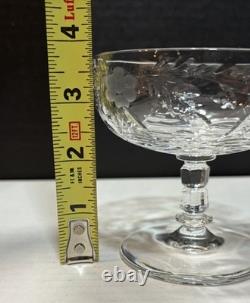 Vntg Set of (8) Rock Sharpe Crystal Atlantis Water/Wine Glasses Champagne Coupes