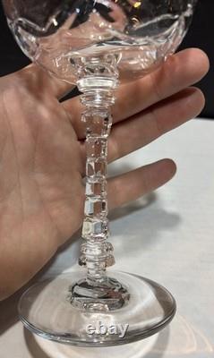 Vntg Set of (8) Rock Sharpe Crystal Atlantis Water/Wine Glasses Champagne Coupes