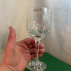 Mange produktion fremstille Vtg 6pc MIB Zawiercie 24% Lead Crystal STAR OF DAVID Hand Cut Glass Wine  Goblets