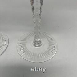 Vtg AJKA Set of 2 Wine Glasses Crystal Cut to Clear MARSALA Pattern Amethyst