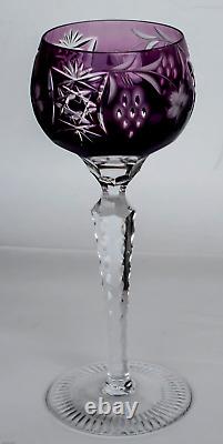 Vtg AJKA Set of 3 Wine Hock Goblets Crystal Cut to Clear MARSALA Pattern MINT