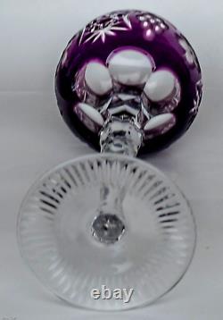 Vtg AJKA Set of 3 Wine Hock Goblets Crystal Cut to Clear MARSALA Pattern MINT