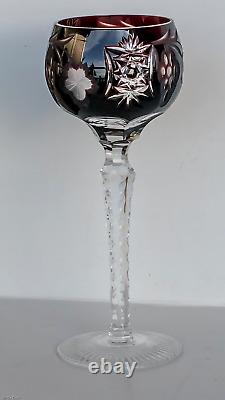 Vtg AJKA Set of 3 Wine Hock Goblets Crystal Cut to Clear MARSALA Pattern MINT