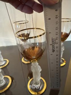 Vtg Bayel Crystal France Napoleon 24 Ct Wine Glasses Set Of 8