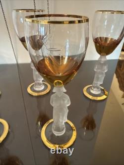 Vtg Bayel Crystal France Napoleon 24 Ct Wine Glasses Set Of 8