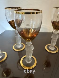 Vtg Bayel Crystal France Napoleon 24 Ct Wine Glasses Set Of 8