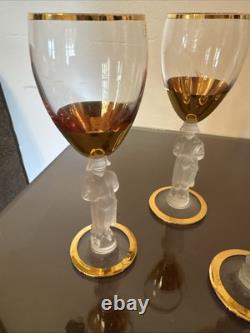 Vtg Bayel Crystal France Napoleon 24 Ct Wine Glasses Set Of 8