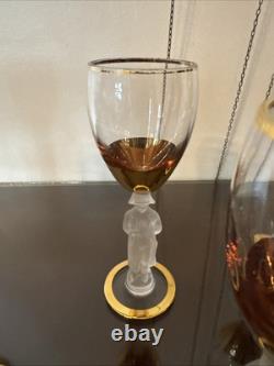 Vtg Bayel Crystal France Napoleon 24 Ct Wine Glasses Set Of 8