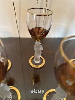 Vtg Bayel Crystal France Napoleon 24 Ct Wine Glasses Set Of 8