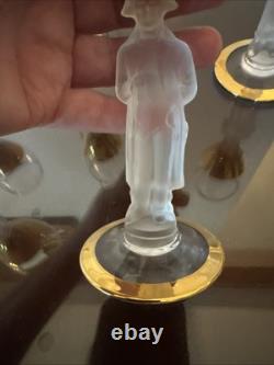 Vtg Bayel Crystal France Napoleon 24 Ct Wine Glasses Set Of 8