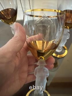 Vtg Bayel Crystal France Napoleon 24 Ct Wine Glasses Set Of 8