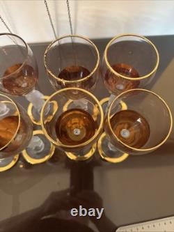 Vtg Bayel Crystal France Napoleon 24 Ct Wine Glasses Set Of 8
