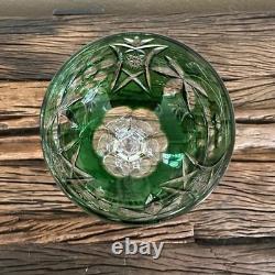 Vtg Beyer BEZ1 Bierkristal Wine Hocks Colored Cut to Clear Wine Goblets Germany