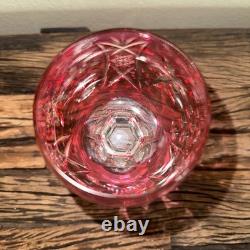 Vtg Beyer BEZ1 Bierkristal Wine Hocks Colored Cut to Clear Wine Goblets Germany