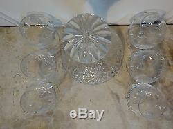 Vtg Bohemian Crystal Ships Decanter Brandy Cognac Snifters Glasses Wine Whiskey