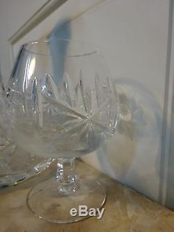 Vtg Bohemian Crystal Ships Decanter Brandy Cognac Snifters Glasses Wine Whiskey