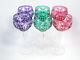 Vtg Bohemian Cut to Clear Crystal 6 Tall Wine Hocks, Purple Green Red/Pink, 8