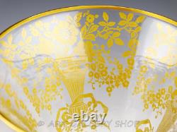 Vtg Cambridge 1037 DECORATION 8.25 GOLD ENCRUSTED WINE WATER GOBLETS Set 7 Rare