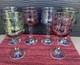 Vtg. Cristalleria Fumo Italy Hand Blown Wine Glasses Set 6 Etched Colored 6.5