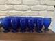 Vtg Cristar Cobalt Blue Footed Water Tumblers Wine Glasses 15 oz Set of 16