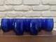 Vtg Cristar Cobalt Blue Stemless Water Tumblers Wine Glasses 15 oz Set of 12