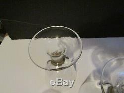Vtg Daum Nancy Smoke Glass Wine Glasses Large & Small Set of 9 Signed FRANCE