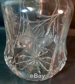 Vtg GERMAN Silverplate & Crystal Water Wine Claret Pitcher Barware Ice Insert