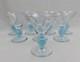 Vtg MCM Bryce Contour Cerulean Blue Stem Ball Cordial Goblets Set of 8 Glasses