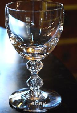 Vtg MCM Set 10'OLYMPIA' TIFFIN FRANCISCAN Crystal Wine Glasses AIR BUBBLE STEMS