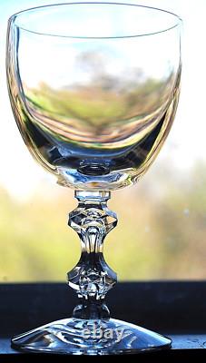 Vtg MCM Set 10'OLYMPIA' TIFFIN FRANCISCAN Crystal Wine Glasses AIR BUBBLE STEMS