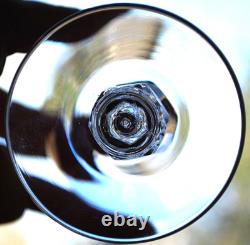 Vtg MCM Set 10'OLYMPIA' TIFFIN FRANCISCAN Crystal Wine Glasses AIR BUBBLE STEMS