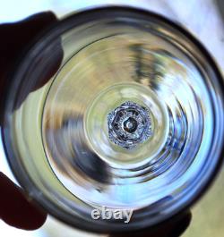 Vtg MCM Set 10'OLYMPIA' TIFFIN FRANCISCAN Crystal Wine Glasses AIR BUBBLE STEMS