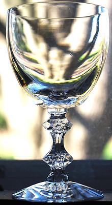 Vtg MCM Set 10'OLYMPIA' TIFFIN FRANCISCAN Crystal Wine Glasses AIR BUBBLE STEMS