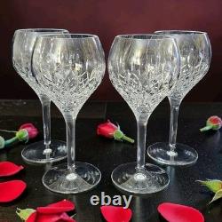 Vtg Manhattan Stuart Crystal 8.75T Wine/Water Goblets 3.75ml (12oz) Set Of 4 EC